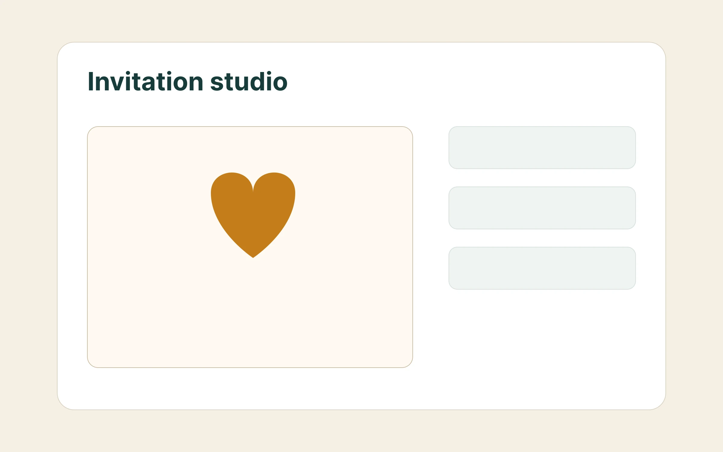 Invitation workspace for design review, recipient preparation, and delivery status.